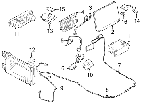 2023 Ford Expedition USB Port, Front Diagram for ML3Z-19A387-D