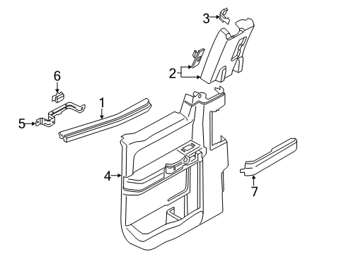 2017 Ford F-250 Super Duty Interior Trim - Rear Door Diagram 3 - Thumbnail