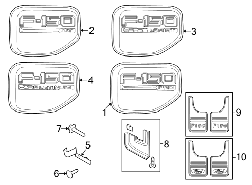 2024 Ford F-150 Lightning Exterior Trim - Fender Diagram