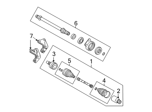 2006 Ford Escape Drive Axles - Front Diagram 3 - Thumbnail
