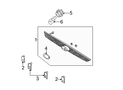 2004 Ford Focus Grille & Components Diagram