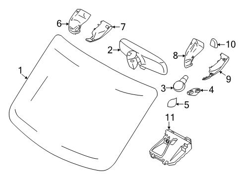 2025 Ford Transit-150 Glass - Windshield Diagram 2 - Thumbnail