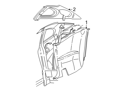2004 Ford Mustang Quarter Trim Panel, Rear Lower Driver Side Diagram for 3R3Z-6331013-AAB