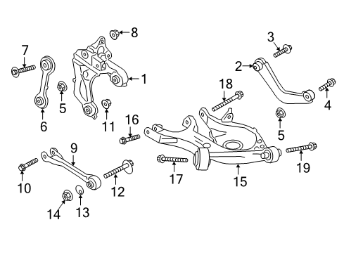 2020 Lincoln Continental Upper Control Arm, Rear Passenger Side Diagram for G3GZ-5500-D