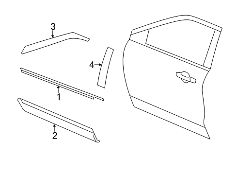 2018 Ford Explorer Exterior Trim - Front Door Diagram