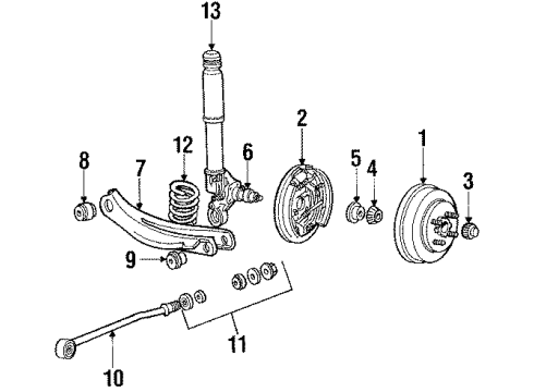 1984 Ford Escort Rear Suspension Components Diagram 2 - Thumbnail