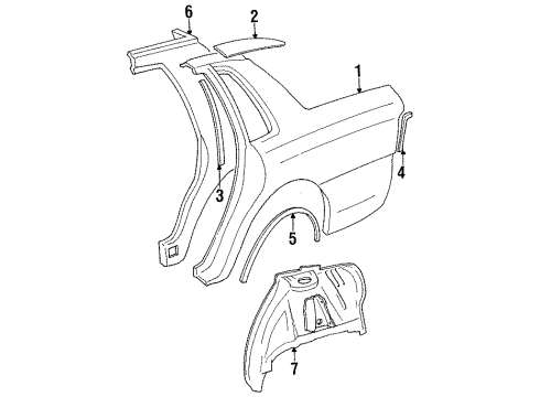 1988 Lincoln Continental Fuel Door Diagram for F4VY54405A26A