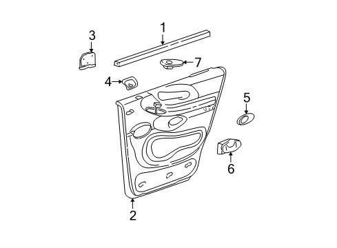 2001 Ford Expedition Interior Trim - Rear Door Diagram