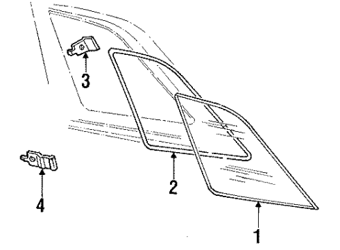 1988 Ford Mustang Glass & Hardware - Quarter Panel Diagram 3 - Thumbnail