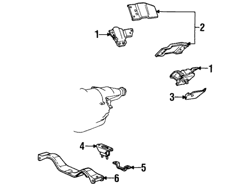 1994 Ford Mustang Engine & Trans Mounting Diagram
