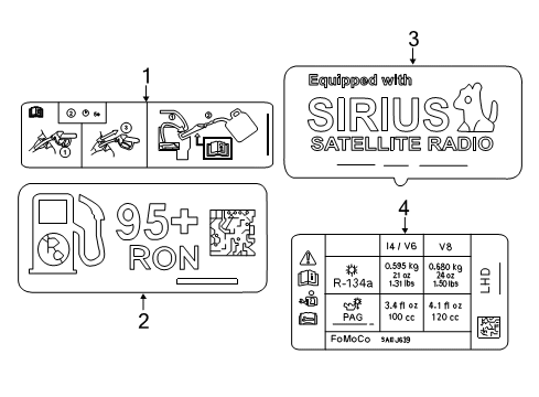 2016 Ford Mustang Information Labels Diagram