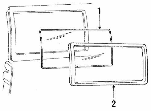 1985 Ford E-150 Econoline Glass - Side Panel Diagram 3 - Thumbnail