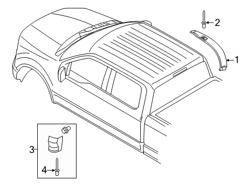 2024 Ford F-150 Exterior Trim - Cab Diagram 2 - Thumbnail