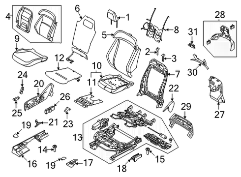 2024 Ford Mustang Mach-E Passenger Seat Components Diagram 2 - Thumbnail