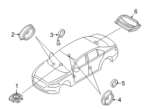 2017 Lincoln Continental Front Driver Speaker Diagram for GD9Z-18808-D
