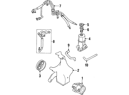 1999 Mercury Tracer P/S Pump & Hoses Diagram