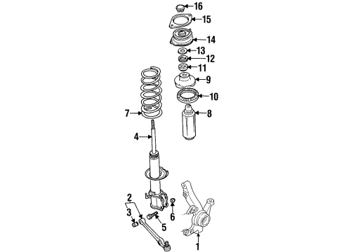 1997 Ford Aspire Front Suspension Components Diagram 2 - Thumbnail