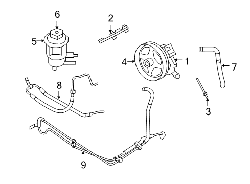 2010 Ford Explorer Sport Trac P/S Pump & Hoses Diagram