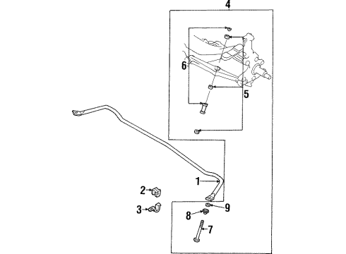 1999 Ford Escort Stabilizer Bar & Components Diagram 5 - Thumbnail