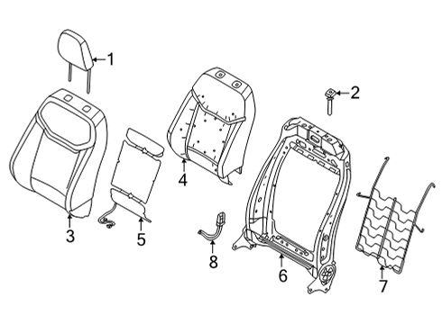 2022 Ford Maverick Cover Assembly - Seat Back Diagram for NZ6Z-2664416-BD