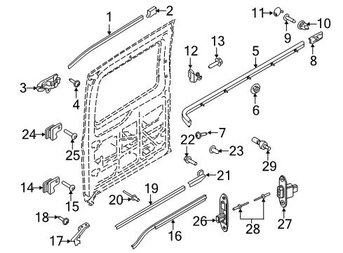 2021 Ford Transit-350 HD Door Hardware Diagram