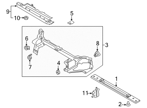 2018 Lincoln Continental Headlamp Assembly Nut Diagram for -W705557-S439