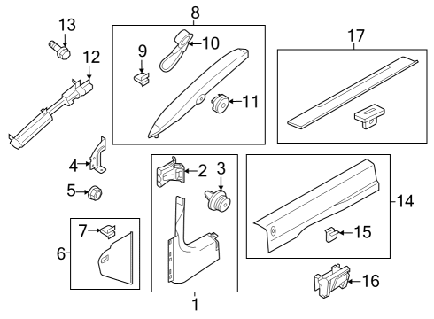 2025 Ford Mustang Interior Trim - Pillars Diagram
