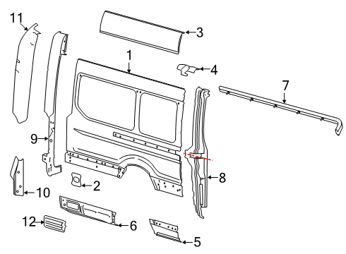 2019 Ford Transit-150 Side Panel & Components Diagram 7 - Thumbnail