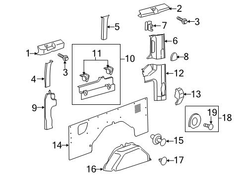 2022 Ford Transit-350 HD Interior Trim - Side Panel Diagram 9 - Thumbnail
