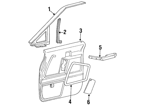 1996 Ford Aerostar Interior Trim - Front Door Diagram