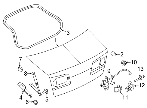 2011 Lincoln MKZ Trunk Lid & Components Diagram