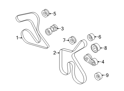 2011 Ford Mustang Belts & Pulleys - Belts Diagram 3 - Thumbnail