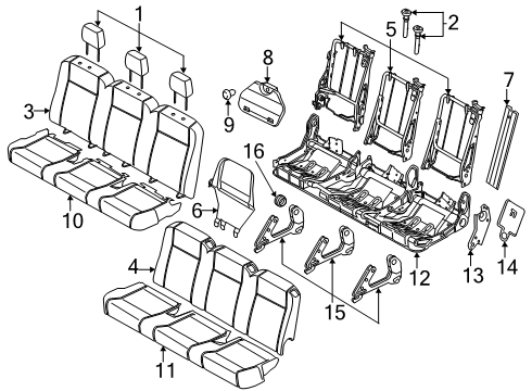 2025 Ford Transit-250 Cover Assembly - Rear Seat Back Diagram for LK4Z-6366601-TC