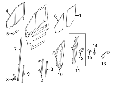 2024 Ford E-Transit Glass - Door Diagram
