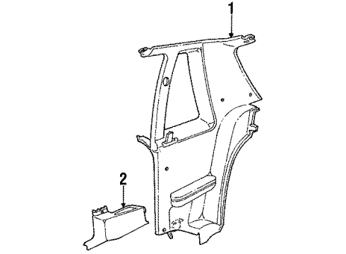 1987 Ford Mustang Interior Trim - Quarter Panels Diagram 3 - Thumbnail