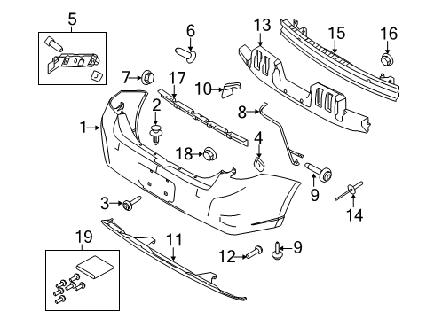 2011 Ford Focus Bumper & Components - Rear Diagram 2 - Thumbnail