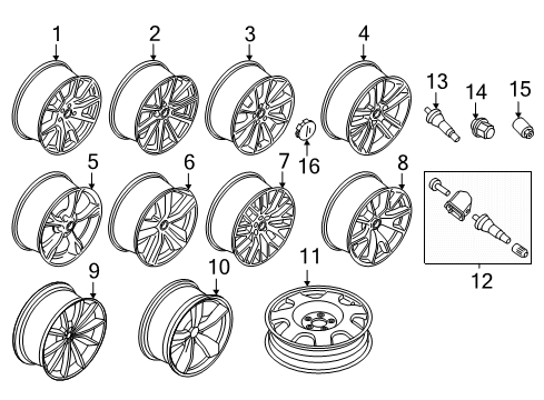 2016 Ford Mustang Wheels & Trim Diagram 3 - Thumbnail