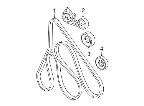 2004 Mercury Mountaineer Belts & Pulleys - Belts Diagram 2 - Thumbnail