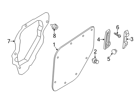 2023 Ford Transit Connect Interior Trim - Side Door Diagram 3 - Thumbnail