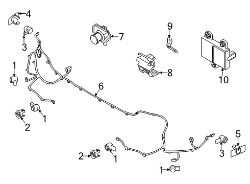 2020 Ford Transit-350 Electrical Components - Front Bumper Diagram
