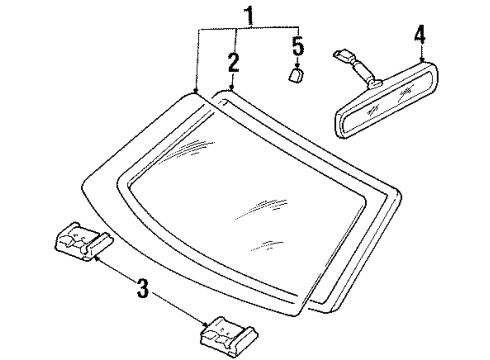 2002 Ford Escort Glass - Windshield Diagram
