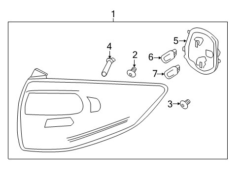 2015 Ford C-Max Tail Lamp Assembly, Rear Outer Passenger Side Diagram for DM5Z-13404-A