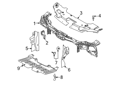 2013 Ford Mustang Radiator Support Diagram 3 - Thumbnail