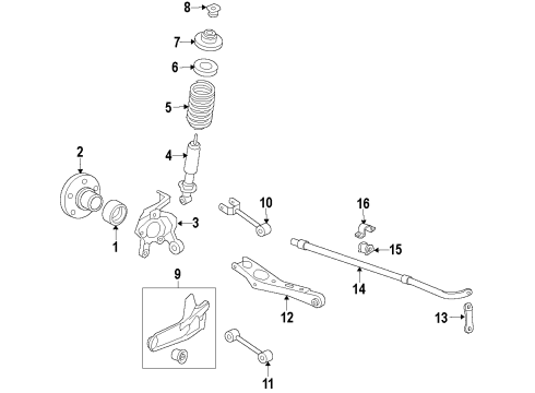 2009 Ford Explorer Sport Trac Lower Control Arm - Rear Diagram