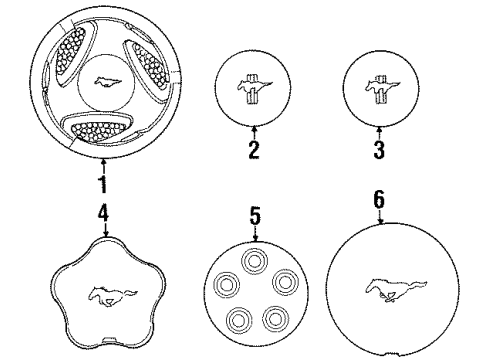 1996 Ford Mustang Wheel Covers & Trim Diagram