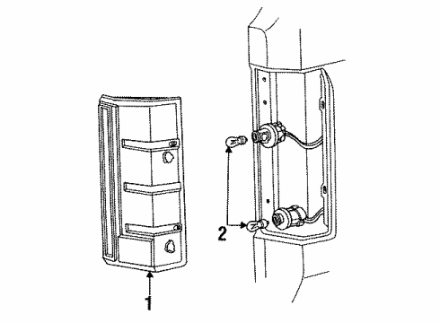 1992 Ford F-250 Combination Lamps Diagram