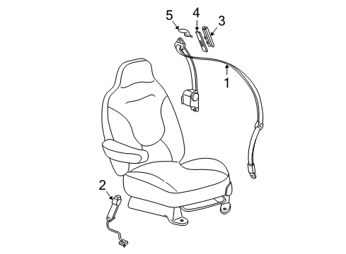 2003 Ford Expedition Seat Belt - Body Diagram 4 - Thumbnail