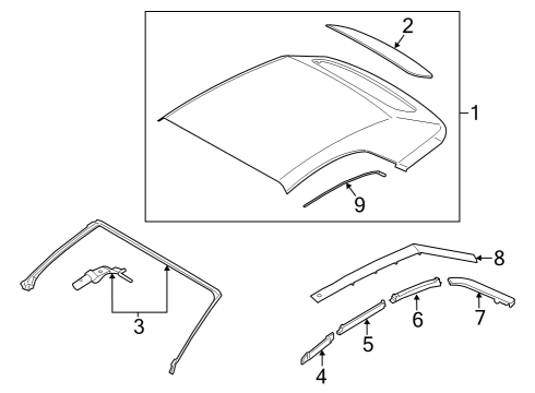 2025 Ford Mustang Covers & Trim - Top Diagram