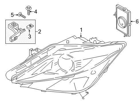 2013 Lincoln MKZ Headlamp Components Diagram