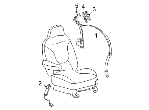 2001 Ford Expedition Seat Belt - Body Diagram 5 - Thumbnail